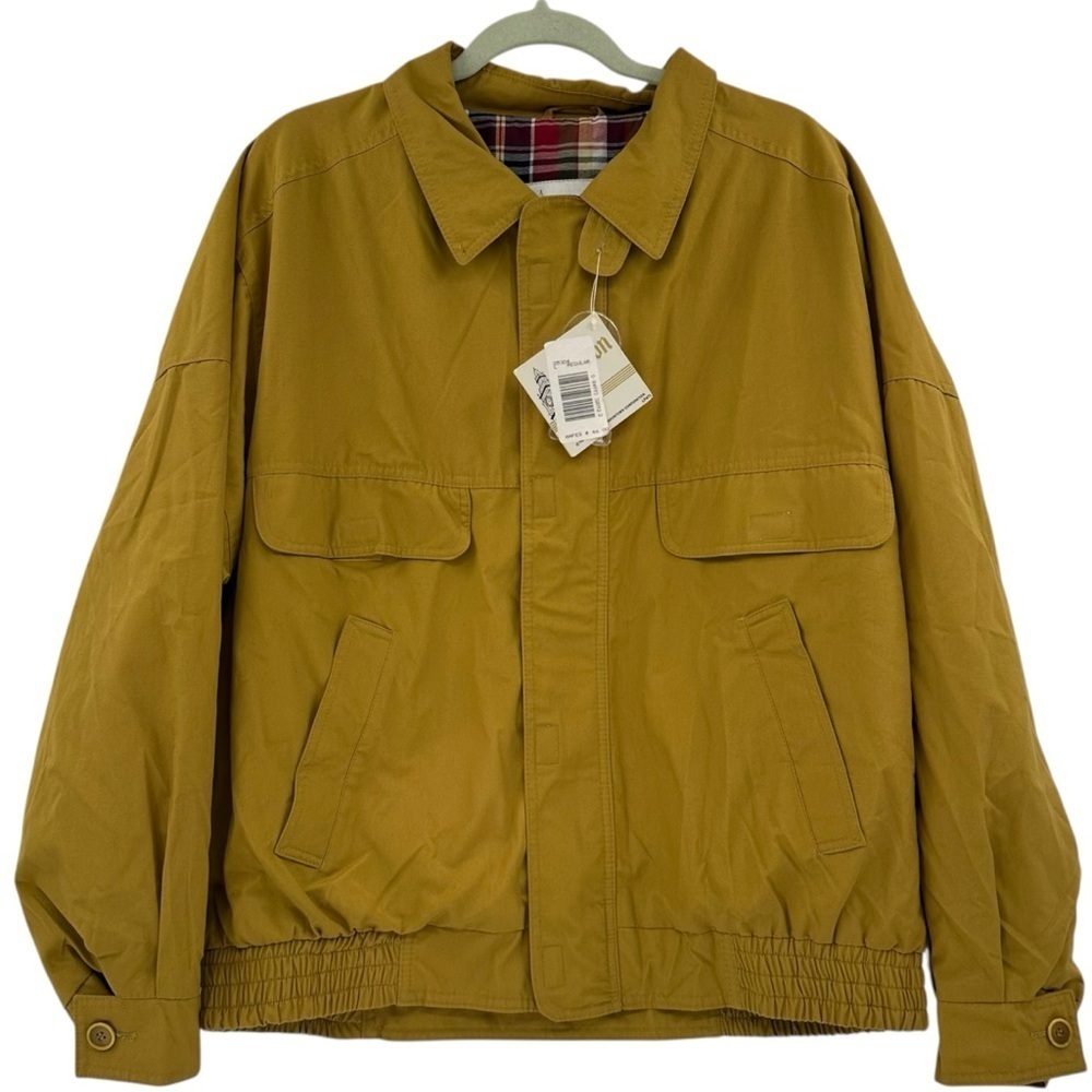 NEW Deadstock London Fog Mustard Yellow Bomber Jacket Men’s Size Large